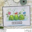 FROGS AND FLOWERS RUBBER STAMP